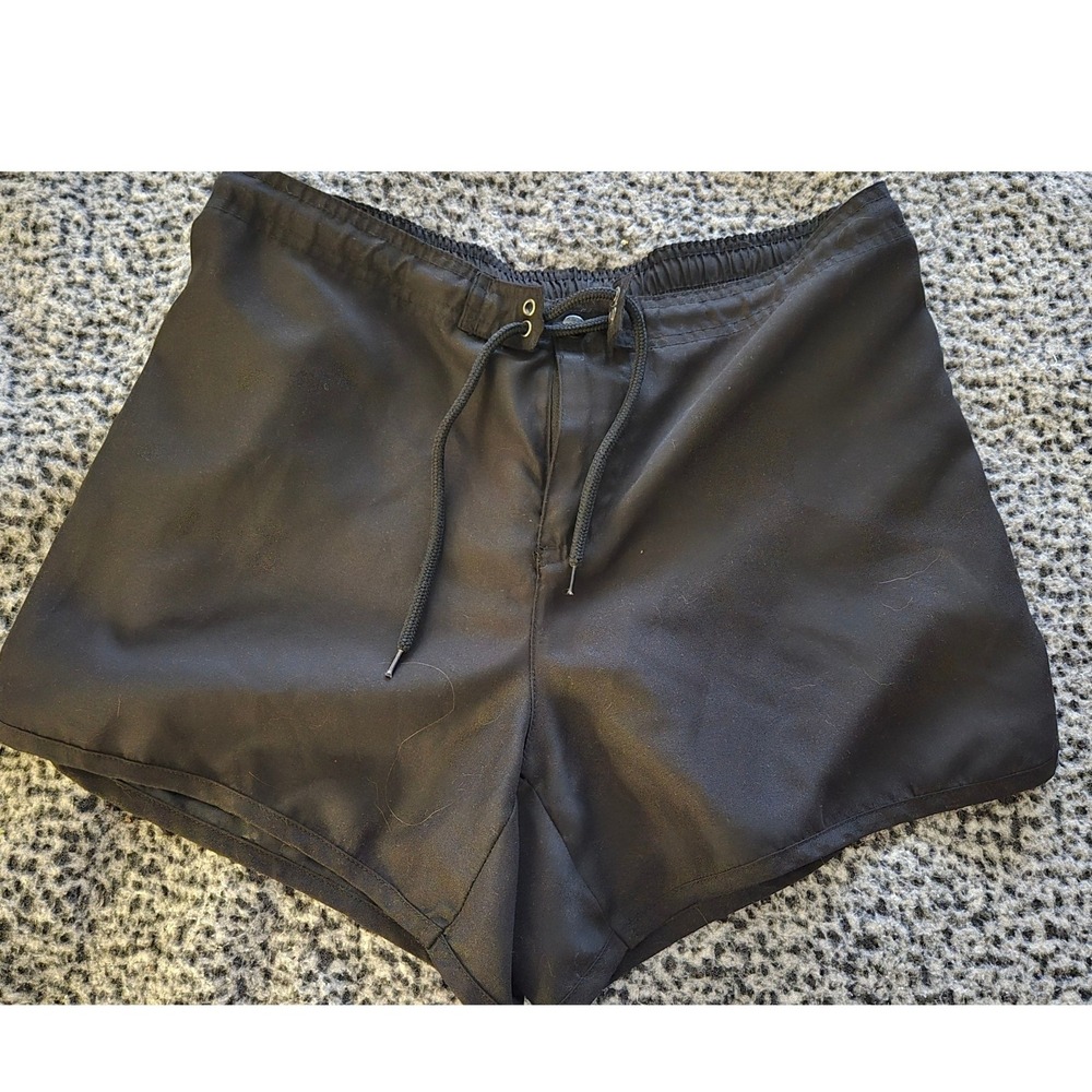 Catalina Black Board Shorts Womens Small 4-6 Drawstring Swim Trunks Back‎ Pocket